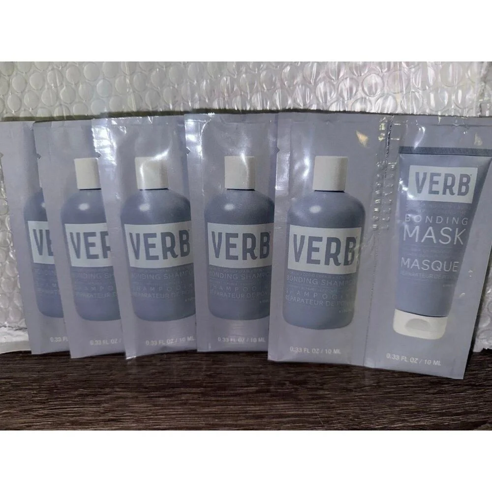 Verb Bonding Shampoo and Mask Sample Set‎ 6 Packets Travel Size Hair Repair